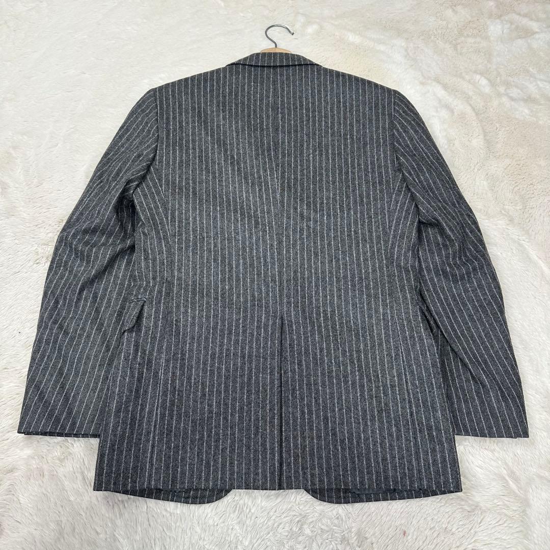 美品✨ニューヨーカー 3ピース スーツ チョークストライプ グレー YA5 高級