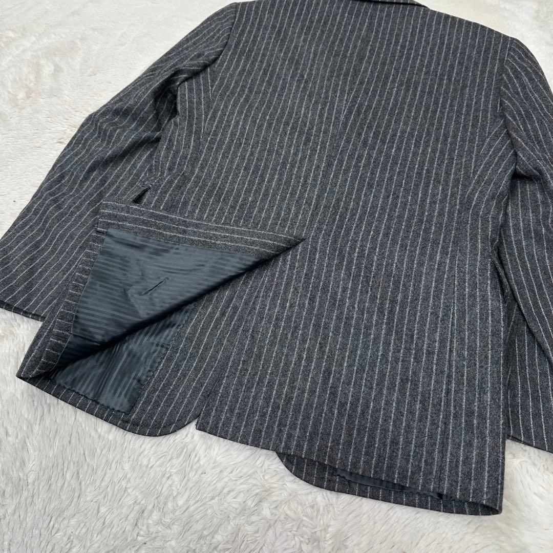 美品✨ニューヨーカー 3ピース スーツ チョークストライプ グレー YA5 高級