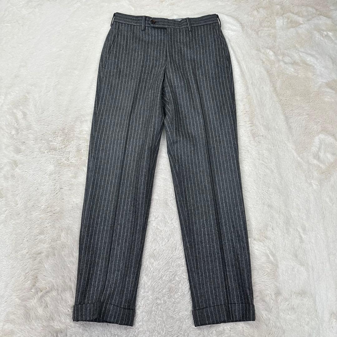 美品✨ニューヨーカー 3ピース スーツ チョークストライプ グレー YA5 高級