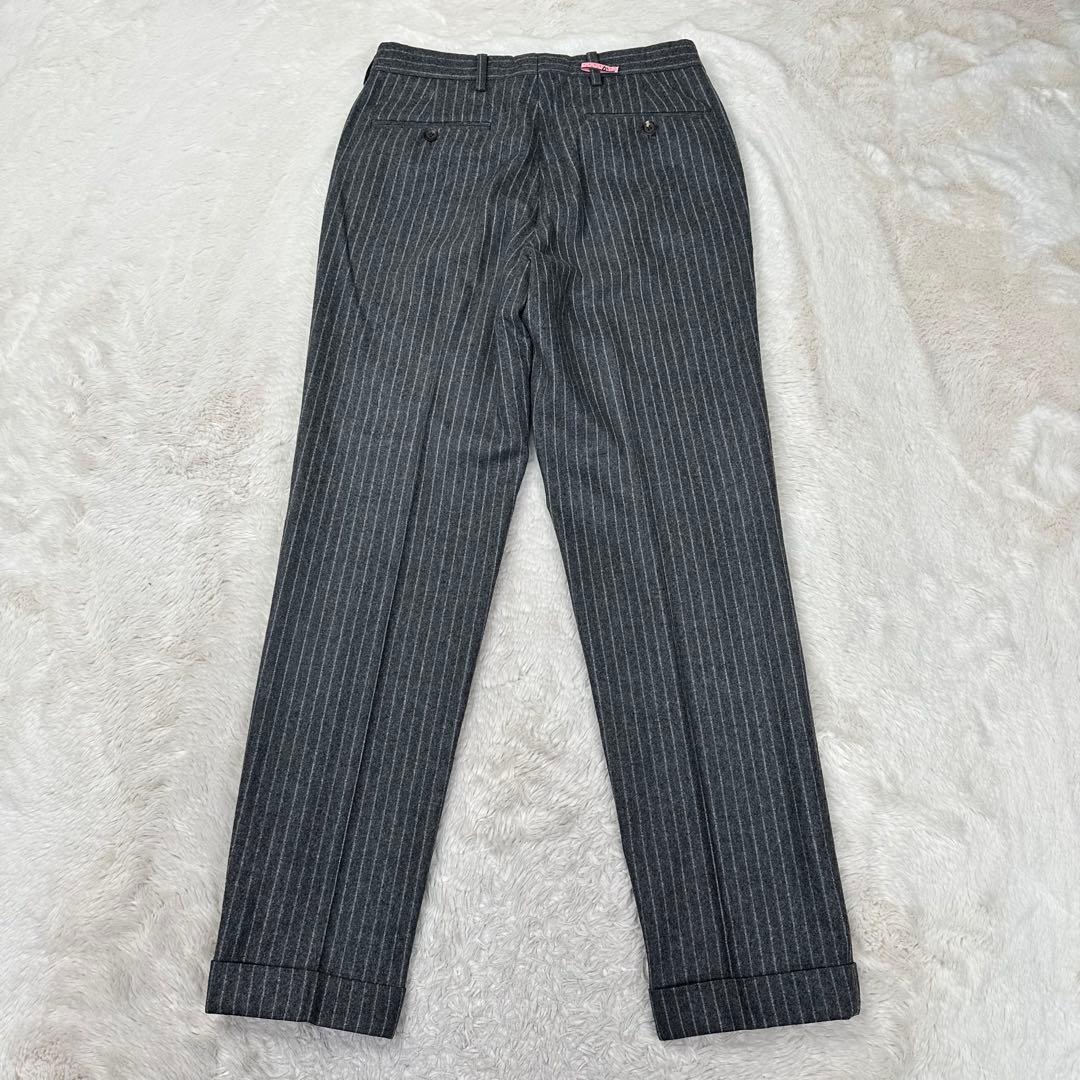 美品✨ニューヨーカー 3ピース スーツ チョークストライプ グレー YA5 高級