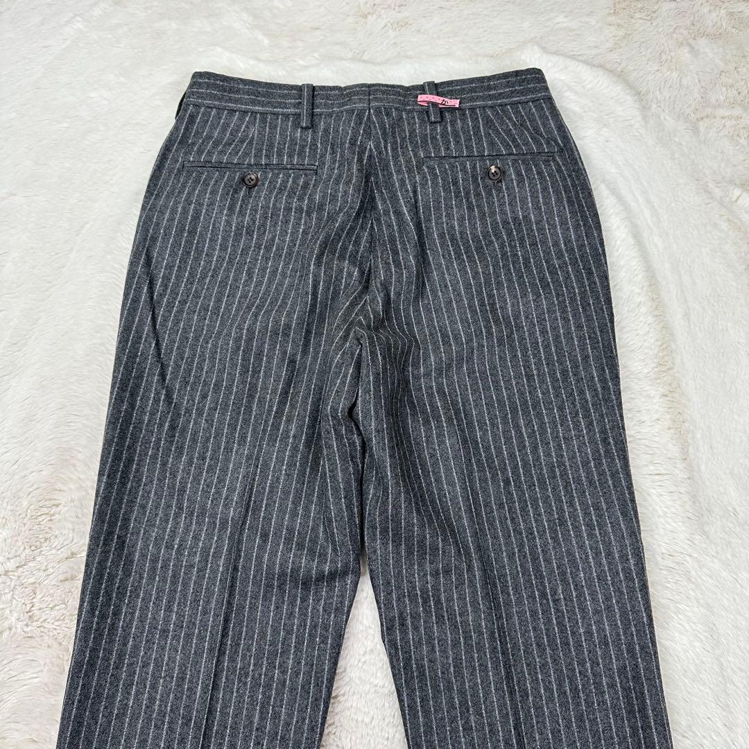 美品✨ニューヨーカー 3ピース スーツ チョークストライプ グレー YA5 高級