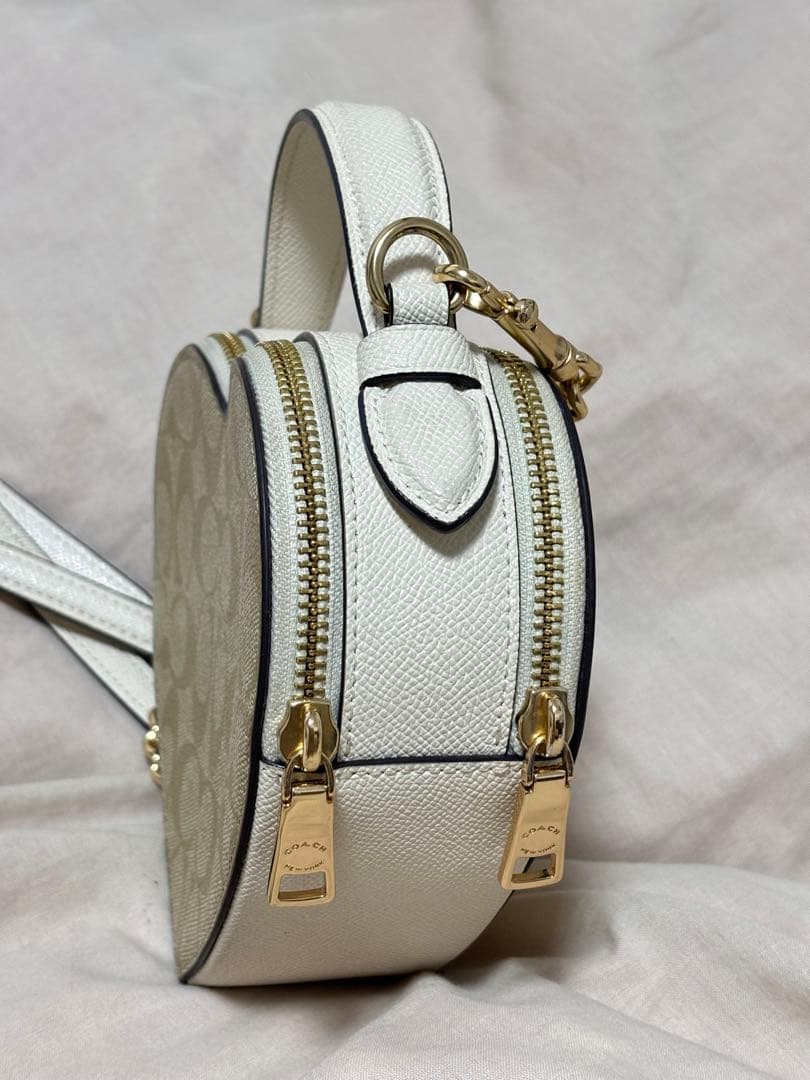 COACH コーチ ハート型 ショルダーバッグ シグネチャー 保存袋付き 美品