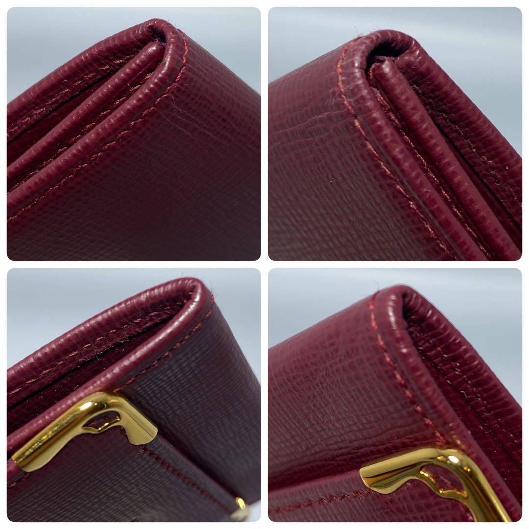 新品、未使用　Cartier ケース　バーガンディ　ゴールド金具