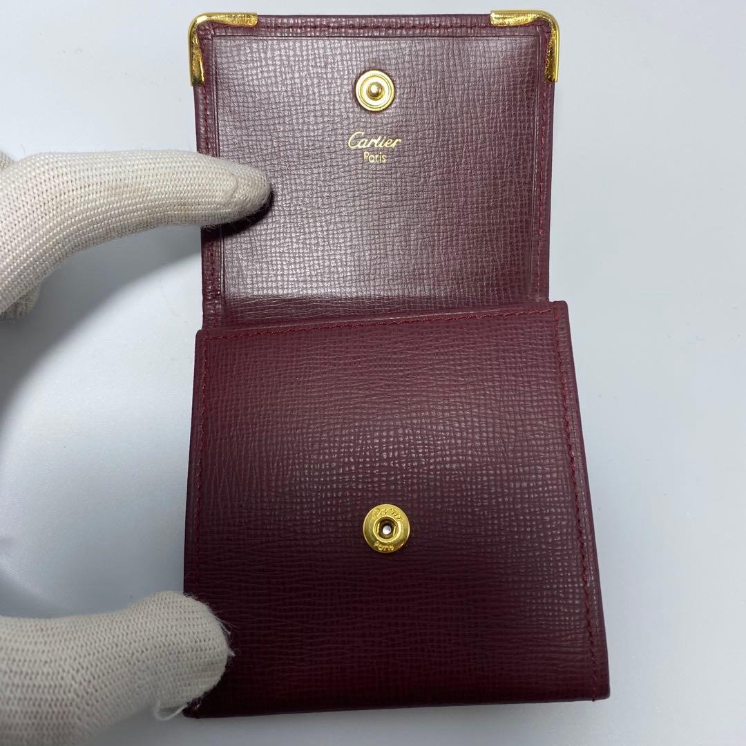 新品、未使用　Cartier ケース　バーガンディ　ゴールド金具