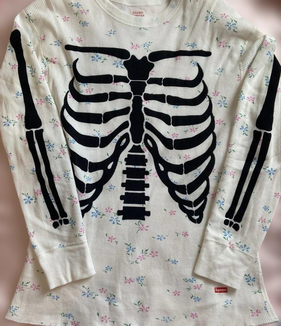 supreme Hanes Bones Thermal フラワー　骨サーマル
