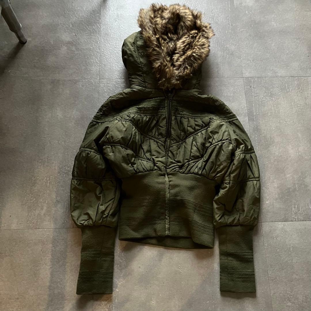 DIESEL ディーゼル 00s Y2K ファージャケット レディースXS 短丈