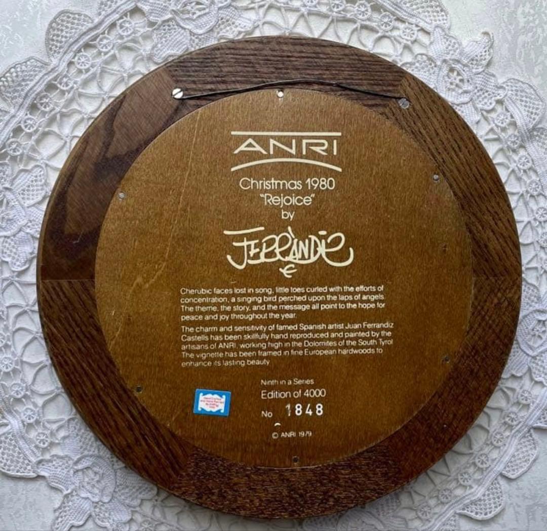 【L様ご確認】　アンリ人形　ANRI 【クリスマスプレート・1980】