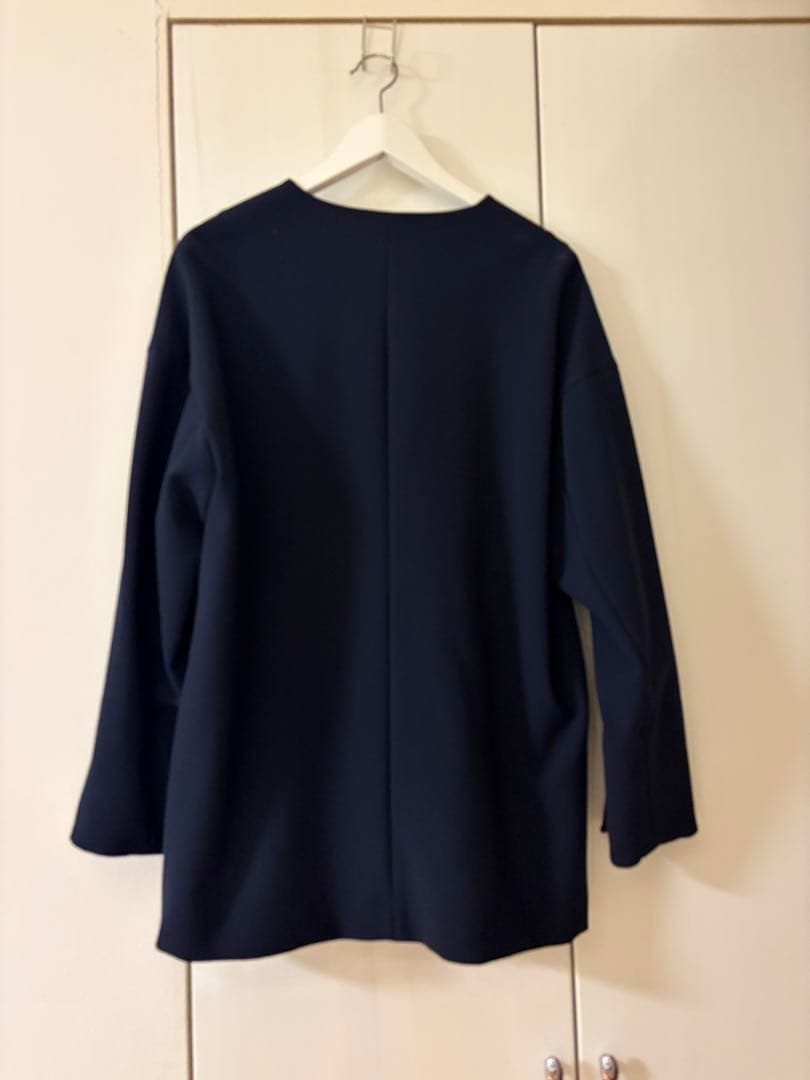 よひら　極美品　エンフォルド　ENFOLD ノーカラージャケット　ネイビー