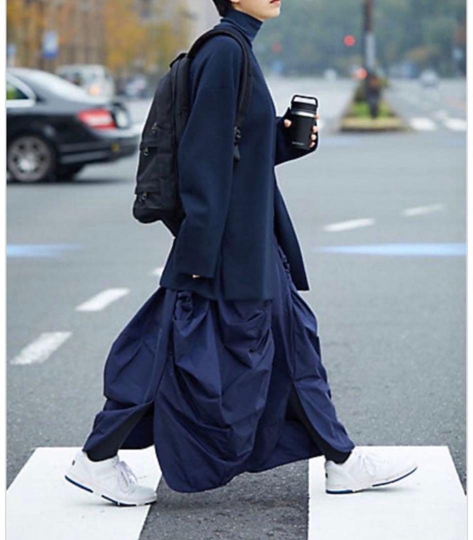 よひら　極美品　エンフォルド　ENFOLD ノーカラージャケット　ネイビー