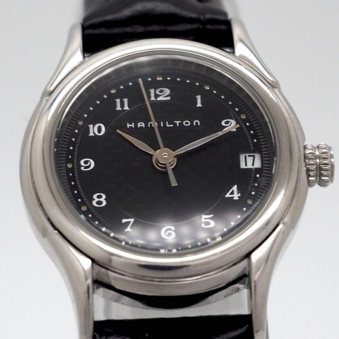 専用465 稼働 ハミルトン　時計　新品ベルト 021110 デイト　レディース