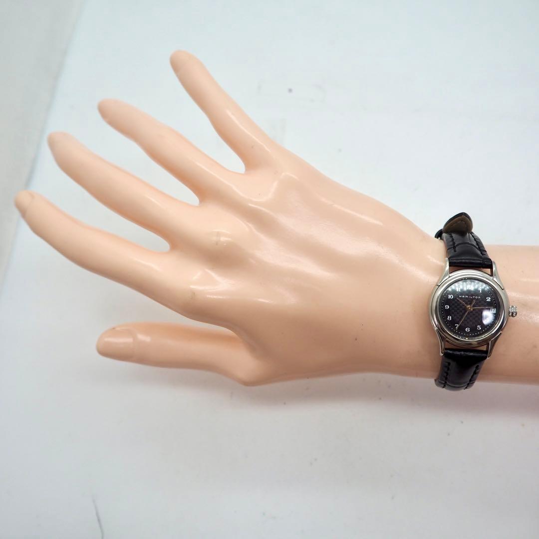 専用465 稼働 ハミルトン　時計　新品ベルト 021110 デイト　レディース