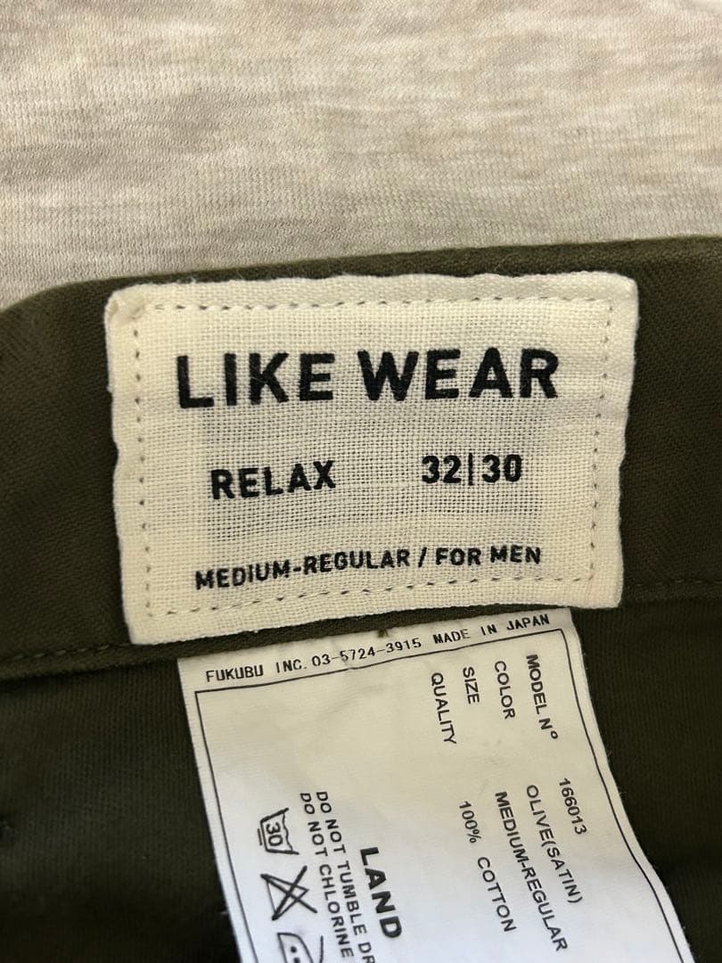 YAECA LIKE WEARオリーブグリーン ベイカーパンツ サイズ２