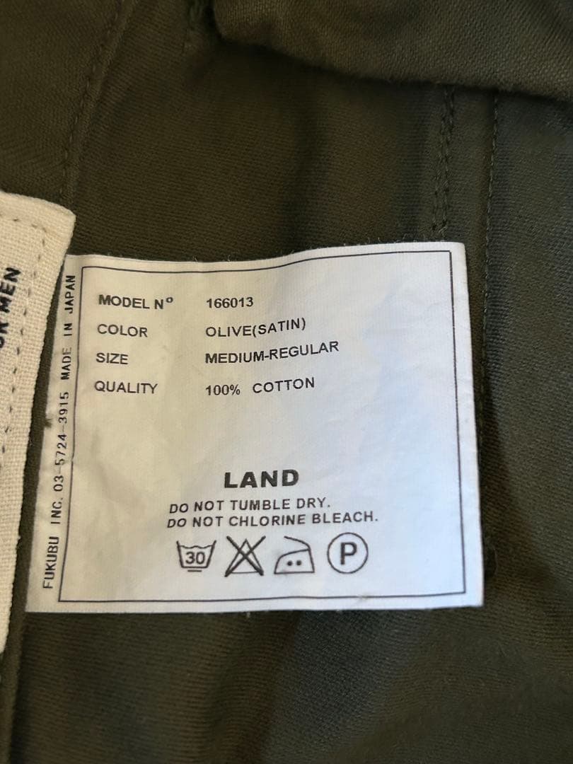 YAECA LIKE WEARオリーブグリーン ベイカーパンツ サイズ２