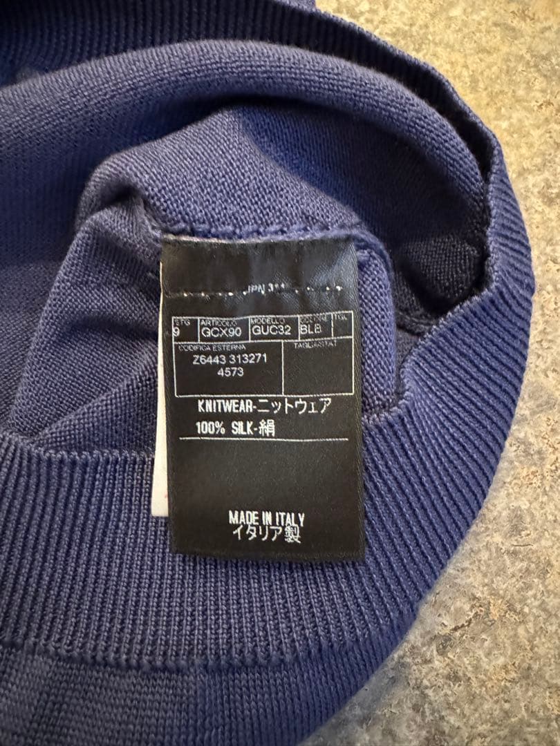 GUCCI ネイビーブルー ニットポロシャツ M