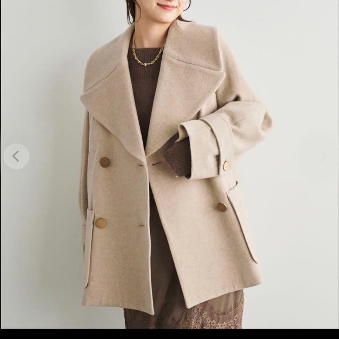 【美品/完売品/S】 COCODEAL インペリアルモッサ　ショート　Pコート