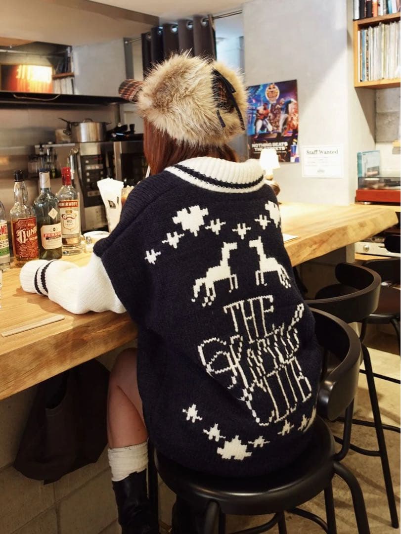 新品タグ付き ダーリッチ THE Social CLUBニットブルゾン ネイビー