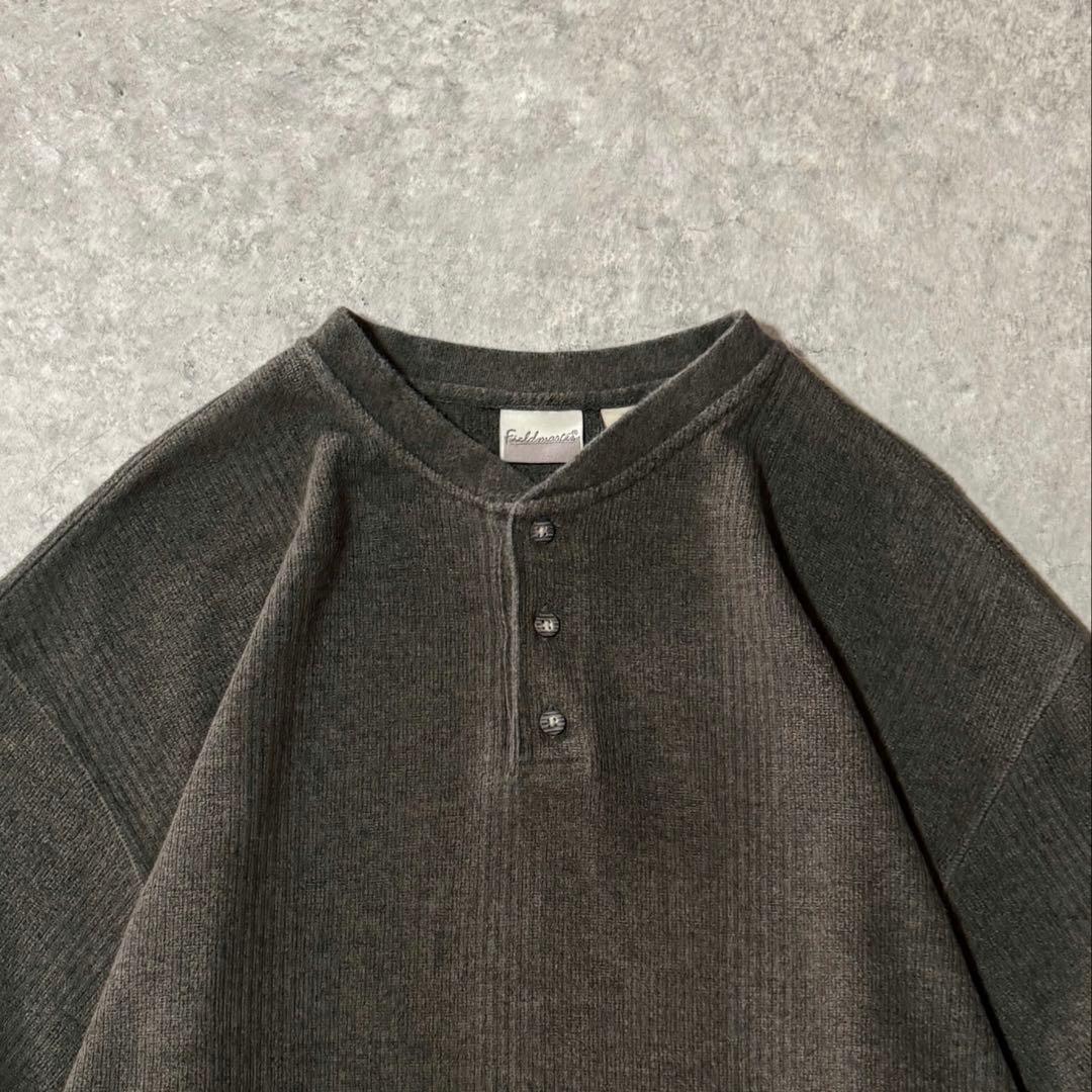 90s USA製 フィールドマスター ヘンリーネックロンT カーキ XLサイズ