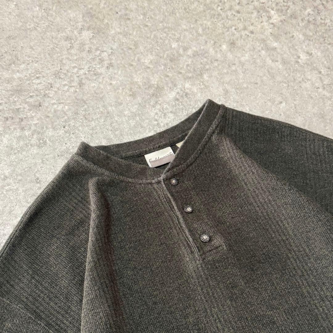 90s USA製 フィールドマスター ヘンリーネックロンT カーキ XLサイズ