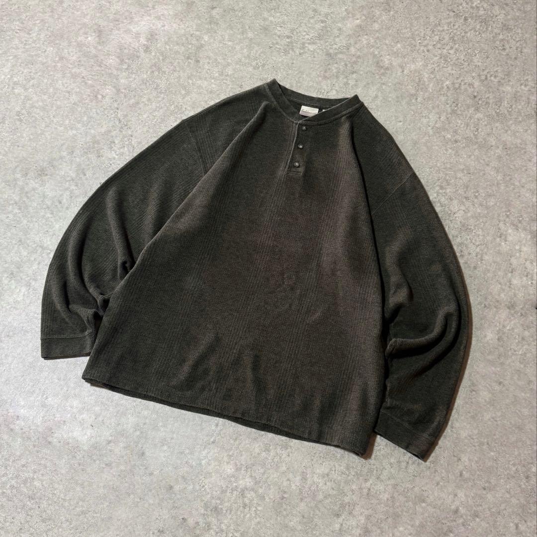 90s USA製 フィールドマスター ヘンリーネックロンT カーキ XLサイズ