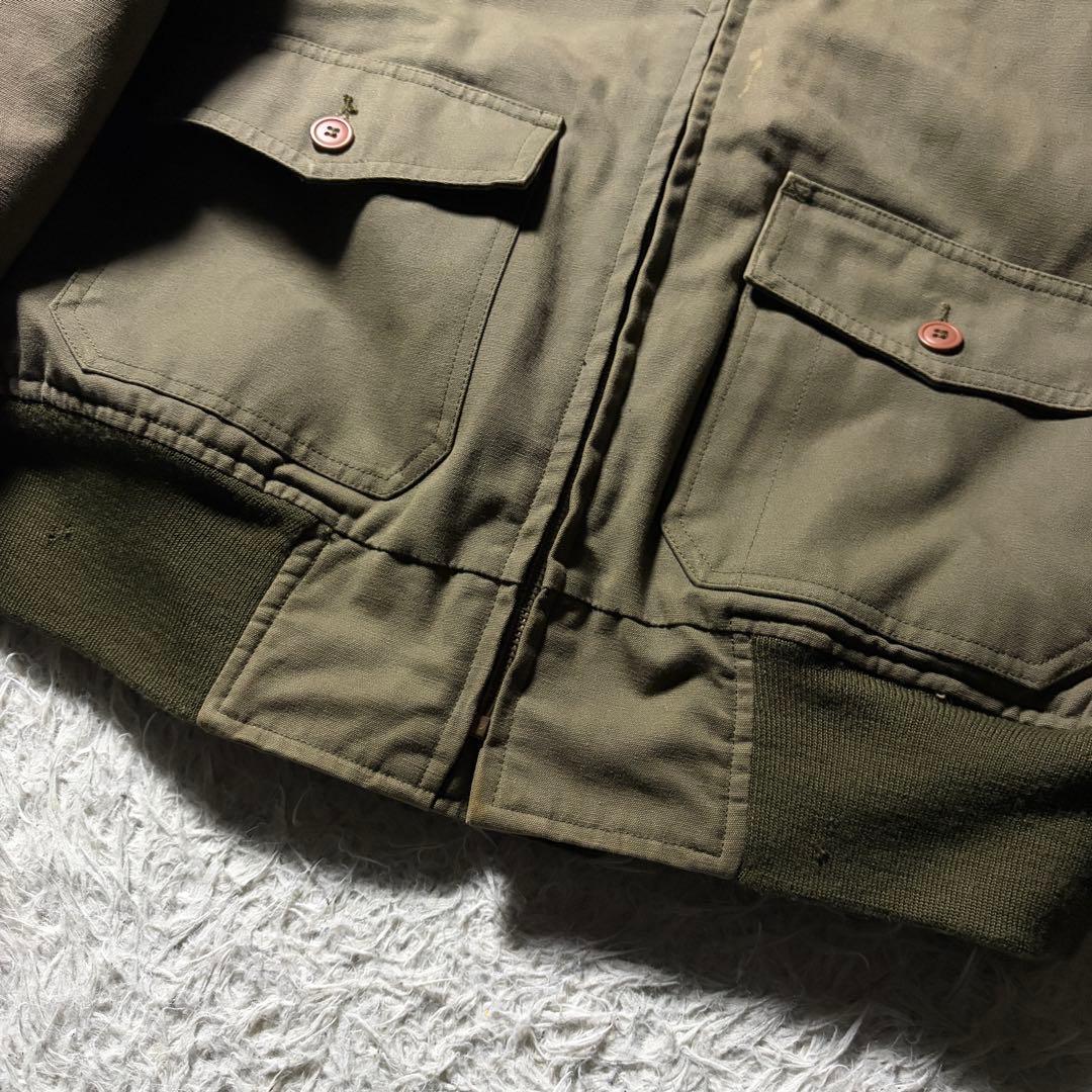 【雰囲気抜群】HOUSTON フライトジャケット　B-10 襟ボア　カーキ　42