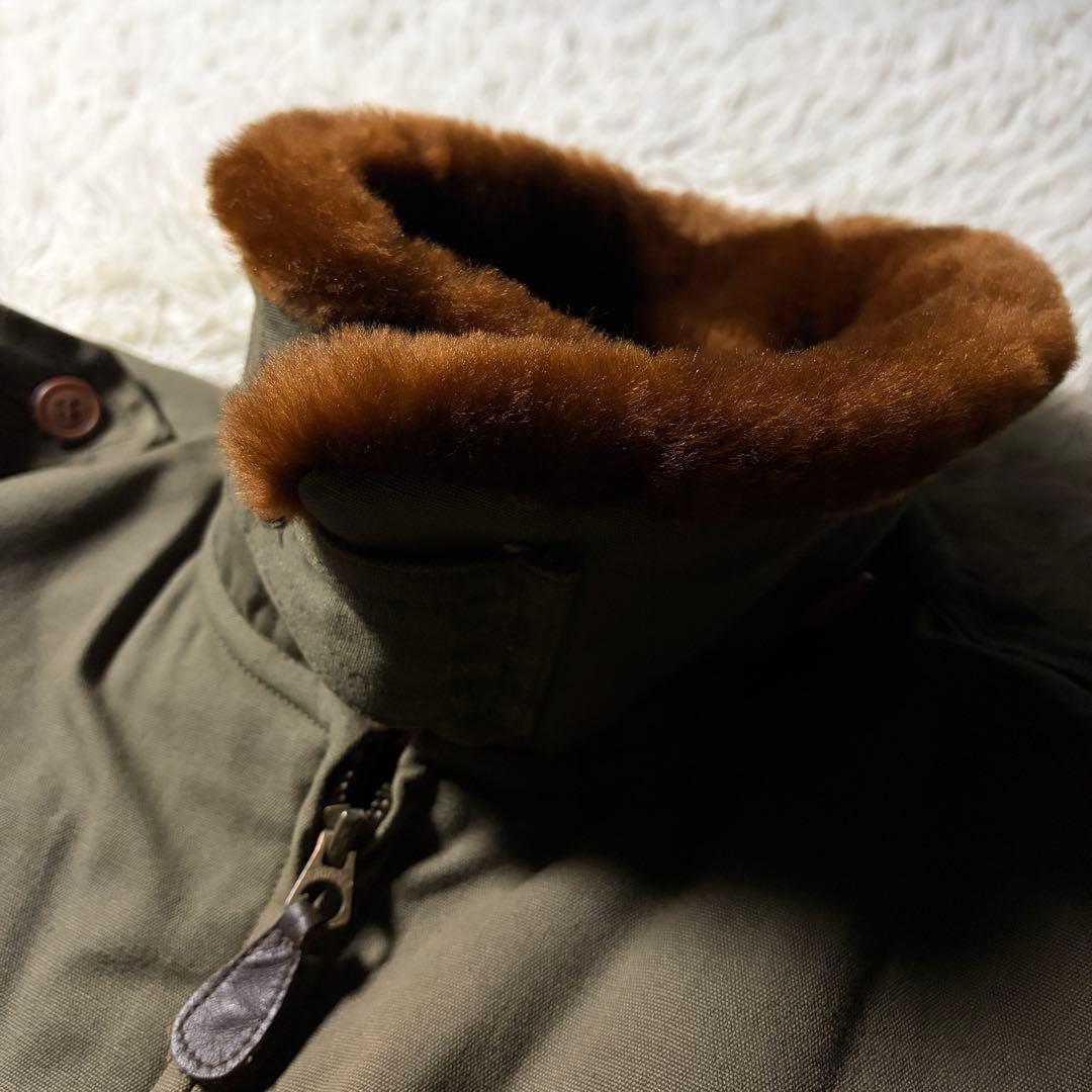 【雰囲気抜群】HOUSTON フライトジャケット　B-10 襟ボア　カーキ　42