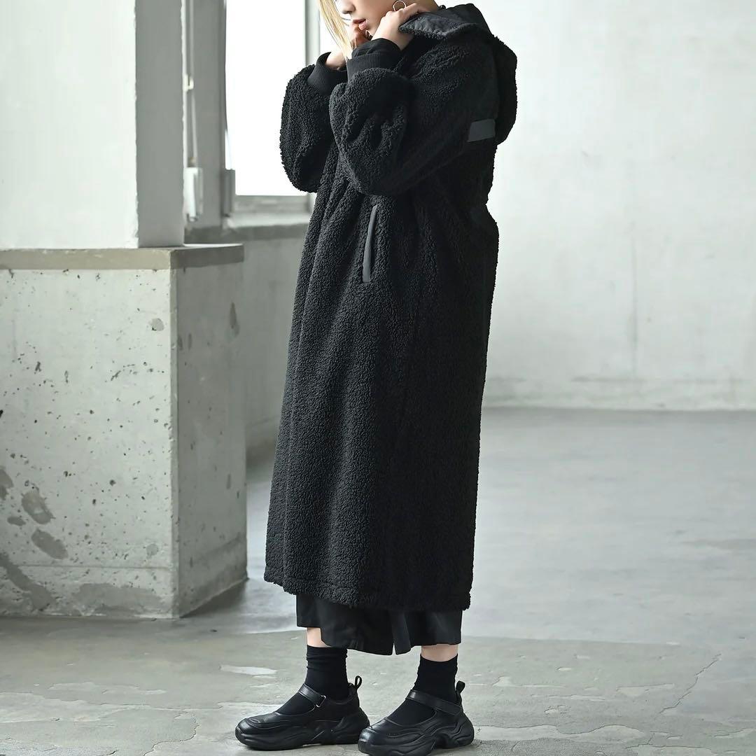 新品 funda mine 4WAY ボア ロング コート リバーシブル フード