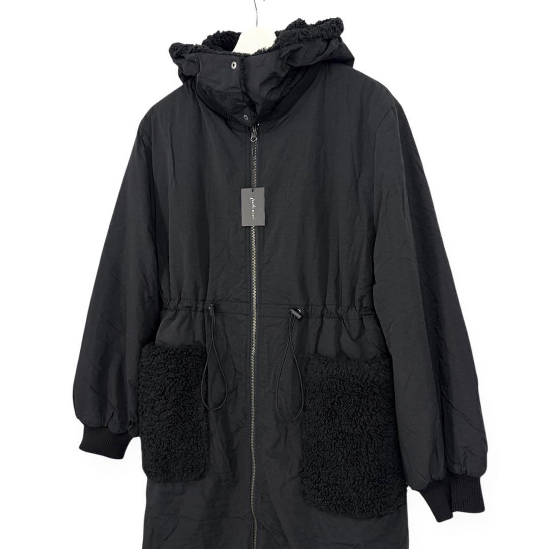 新品 funda mine 4WAY ボア ロング コート リバーシブル フード