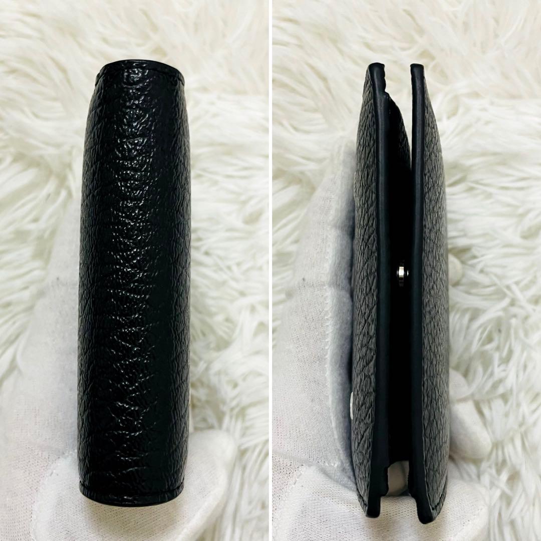 極美✨マルジェラ 二つ折り 財布 レザー 4ステッチ ブラック