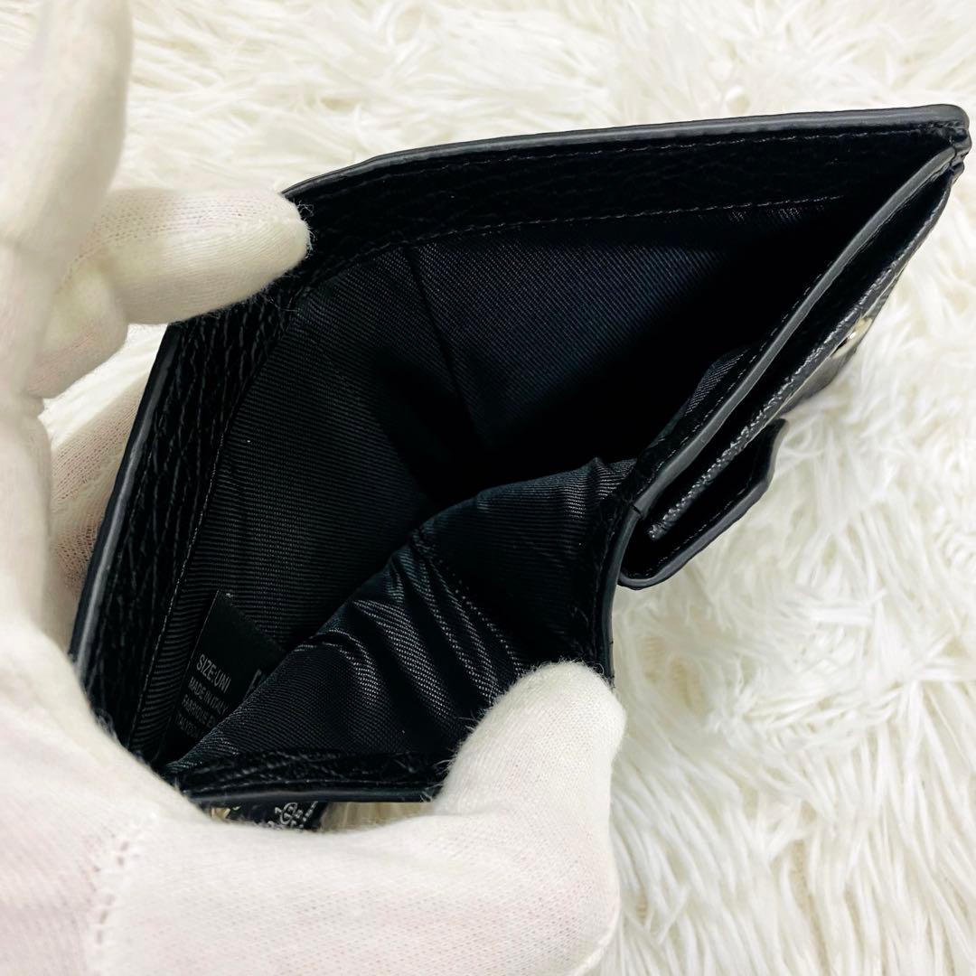 極美✨マルジェラ 二つ折り 財布 レザー 4ステッチ ブラック