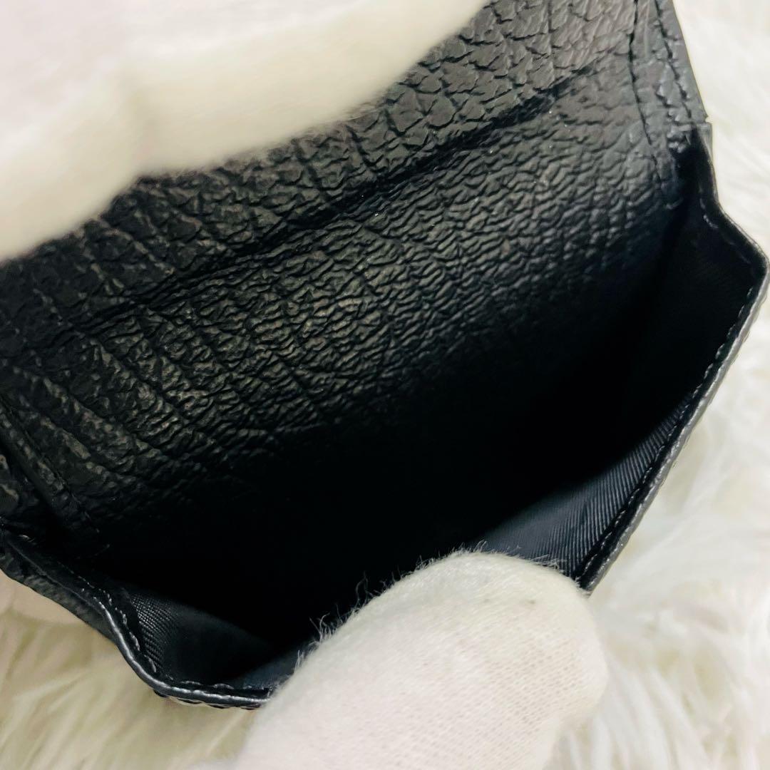極美✨マルジェラ 二つ折り 財布 レザー 4ステッチ ブラック