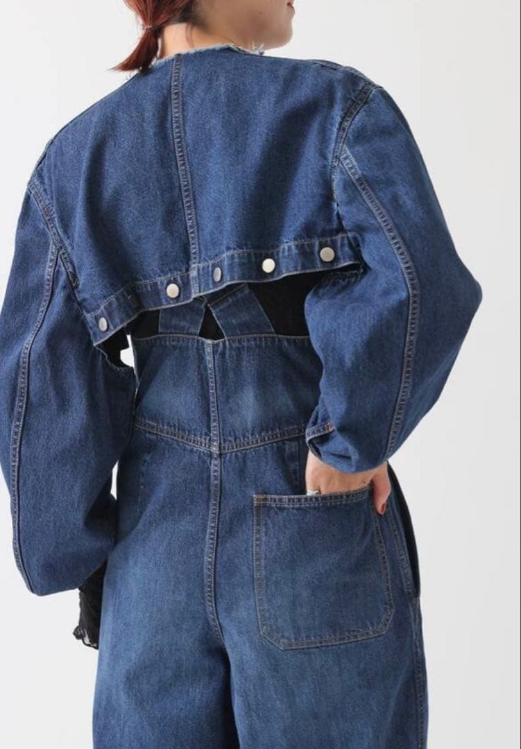 CURRENTAGE / カレンテージ ノーカラーデニムジャケット