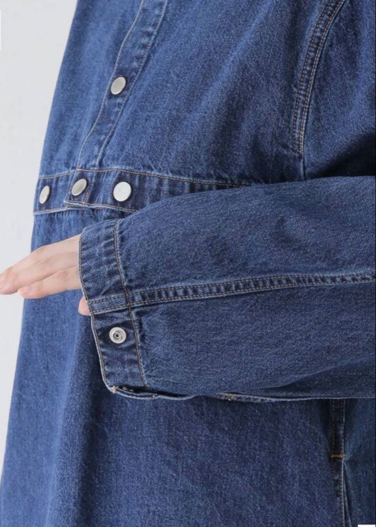 CURRENTAGE / カレンテージ ノーカラーデニムジャケット