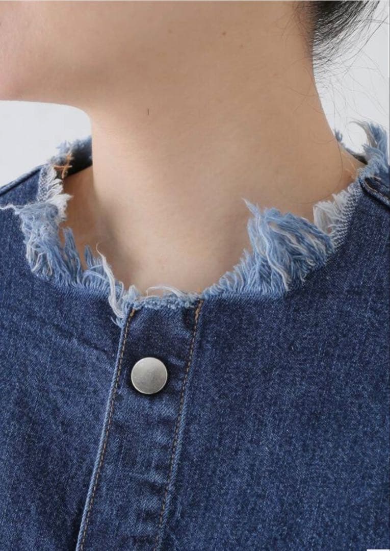 CURRENTAGE / カレンテージ ノーカラーデニムジャケット