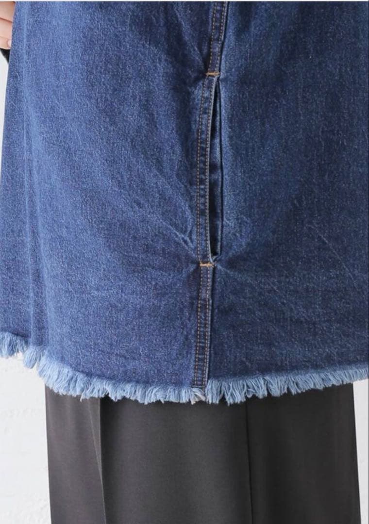 CURRENTAGE / カレンテージ ノーカラーデニムジャケット