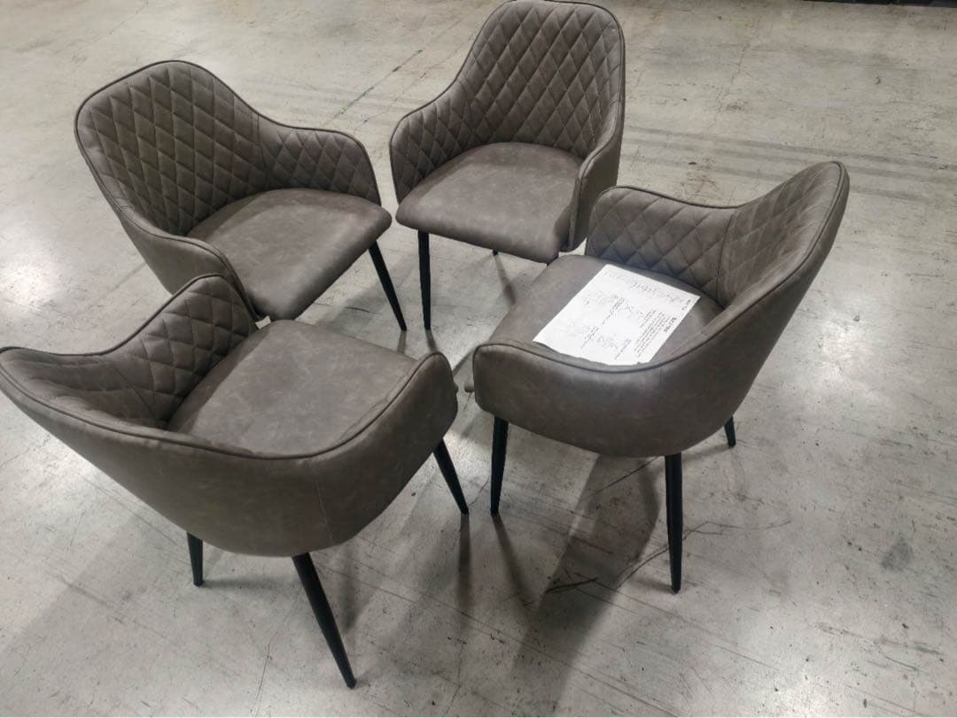 食卓椅子 リビング ダイニング 北欧リビングチェア 本革質感 4脚セット