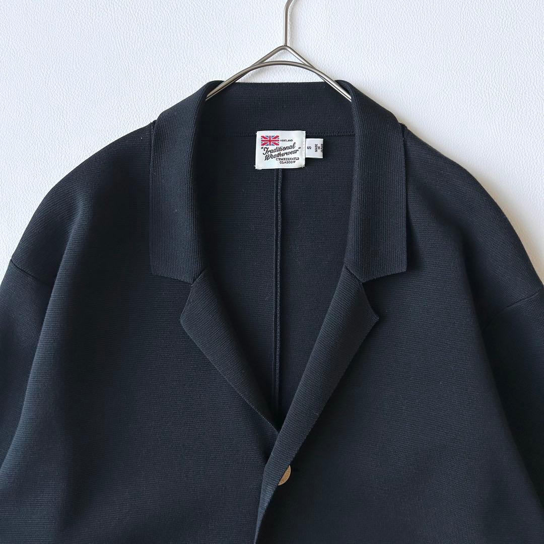 3036yトラディショナルウェザーウェア 金ボタンニットジャケット 紺 S