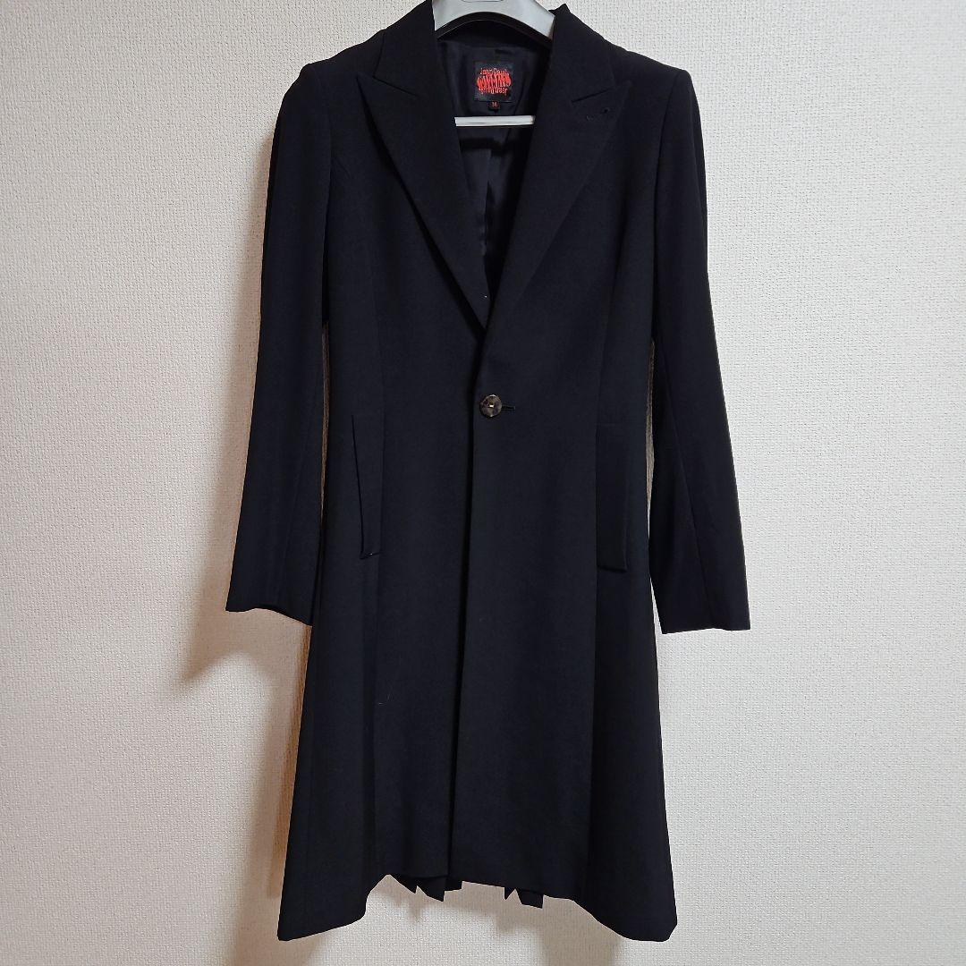 Jean Paul Gaultier ブラック レースチェスターコート 38