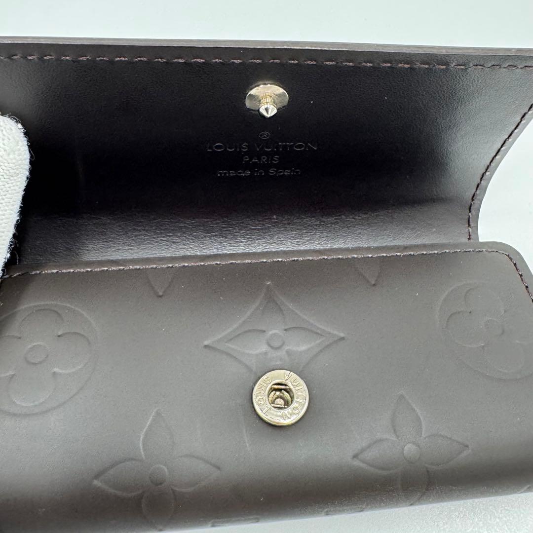 美品 ルイヴィトン 4連キーケース グラセ ミュルティクレ 濃黒茶