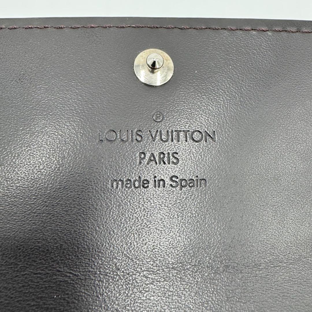 美品 ルイヴィトン 4連キーケース グラセ ミュルティクレ 濃黒茶