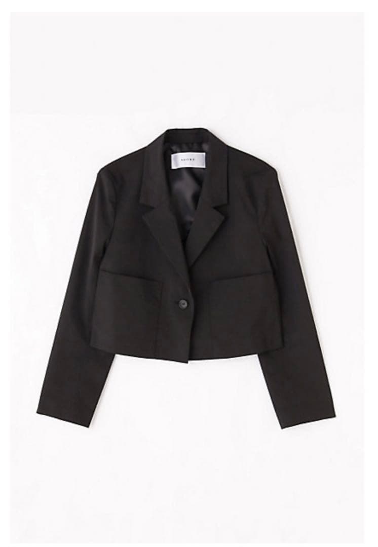ADORE メモリータフタテーラードジャケット ブラック クロップド丈