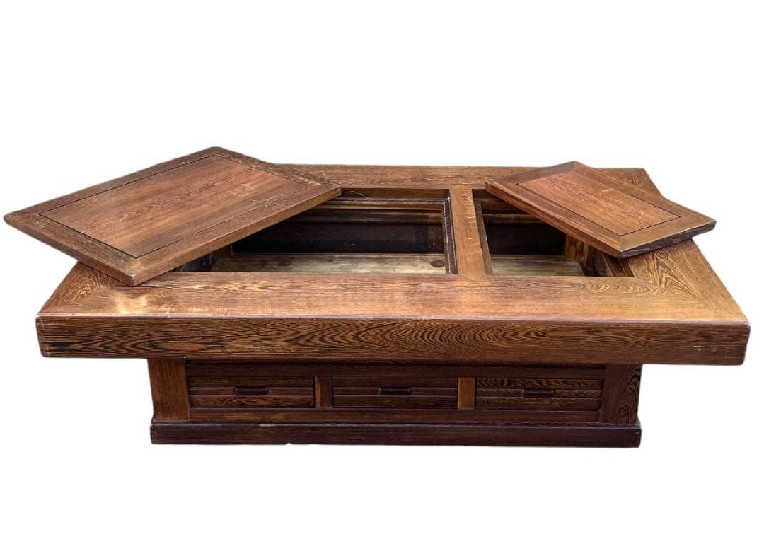 アイキーです。囲炉裏テーブル　昭和レトロ　火鉢　古民家家具　希少