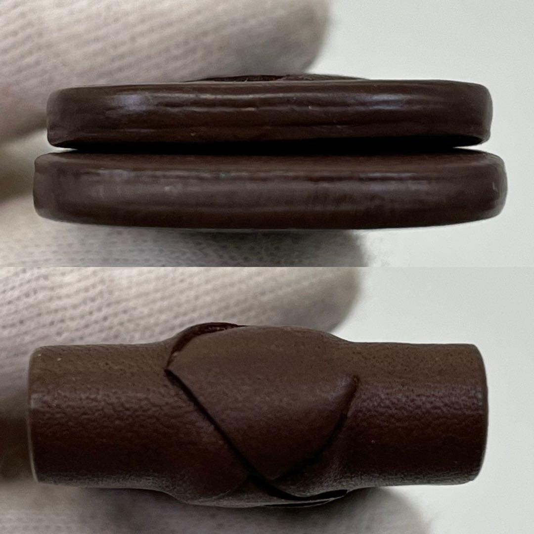 【美品】 ボッテガヴェネタ イントレチャート マネークリップ お札 茶 レザー