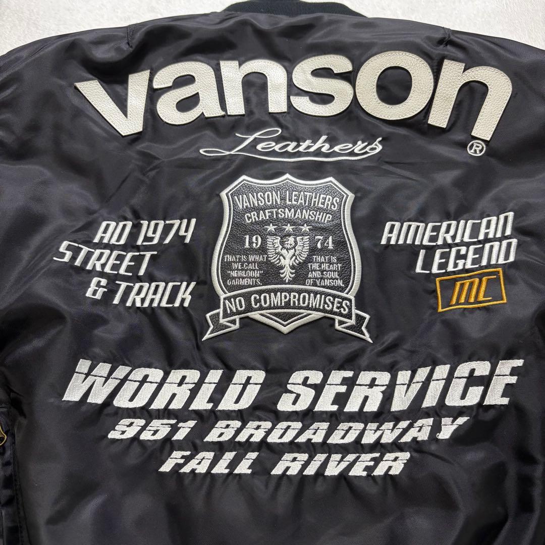 【美品・3way】VANSON　MA-1　ライダースジャケット　ブラック M
