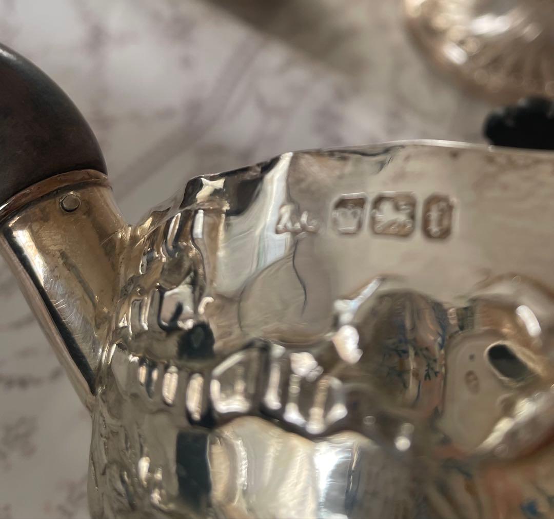 純銀シルバーティーセット　リボン薔薇ローズガーランド