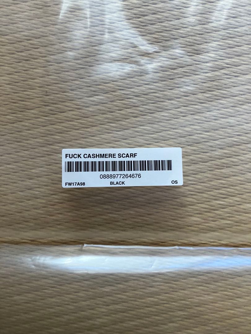 シュプリーム　FUCK CASHMERE SCARF FW17A98 BLACK