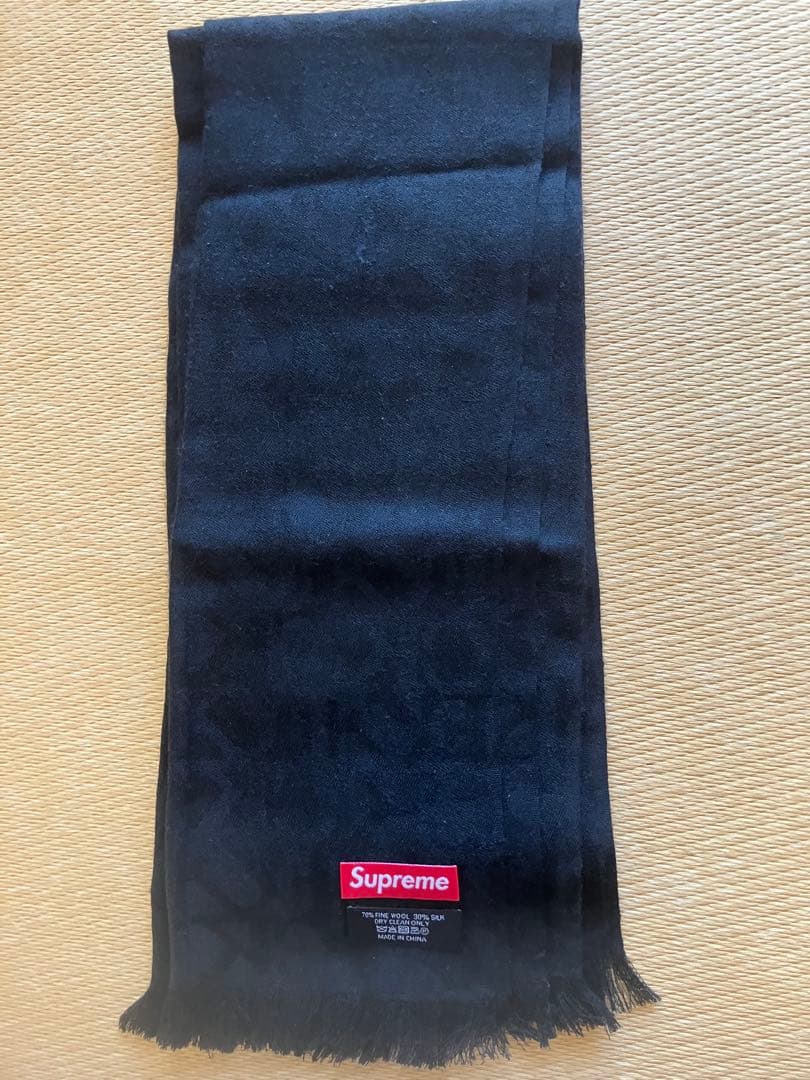 シュプリーム　FUCK CASHMERE SCARF FW17A98 BLACK