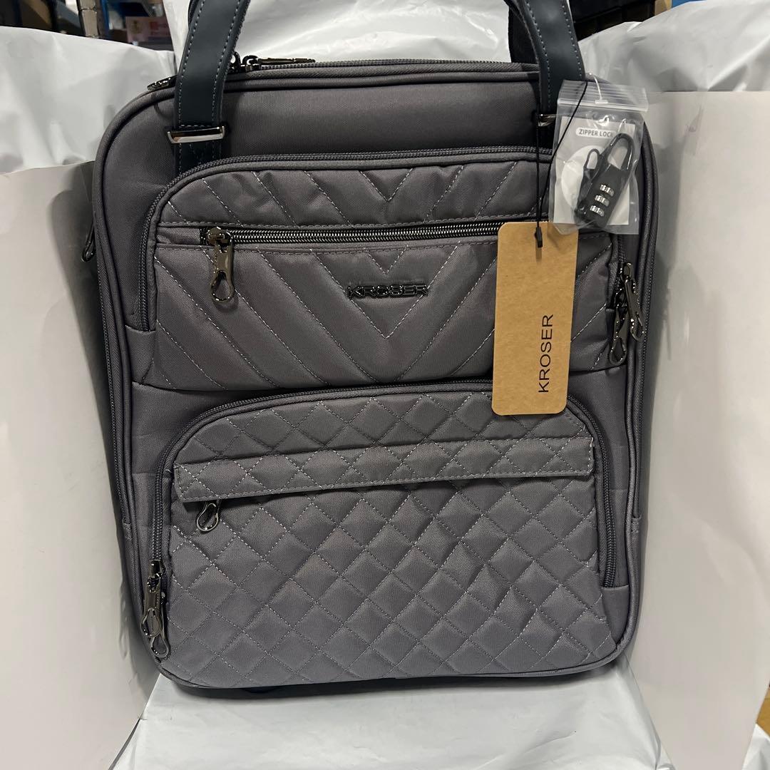 [KROSER] 15インチ 機内持ち込み荷物 USB充電ポート付き