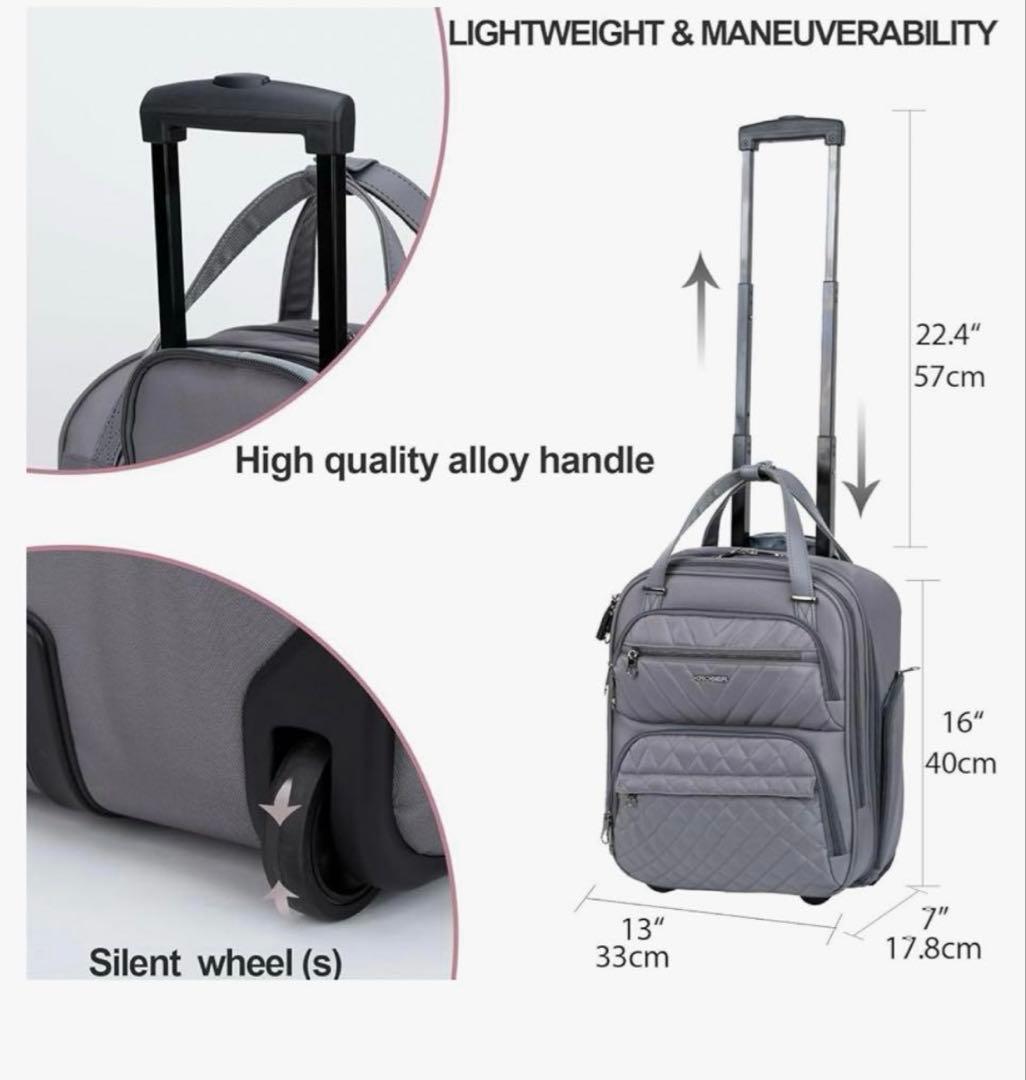 [KROSER] 15インチ 機内持ち込み荷物 USB充電ポート付き