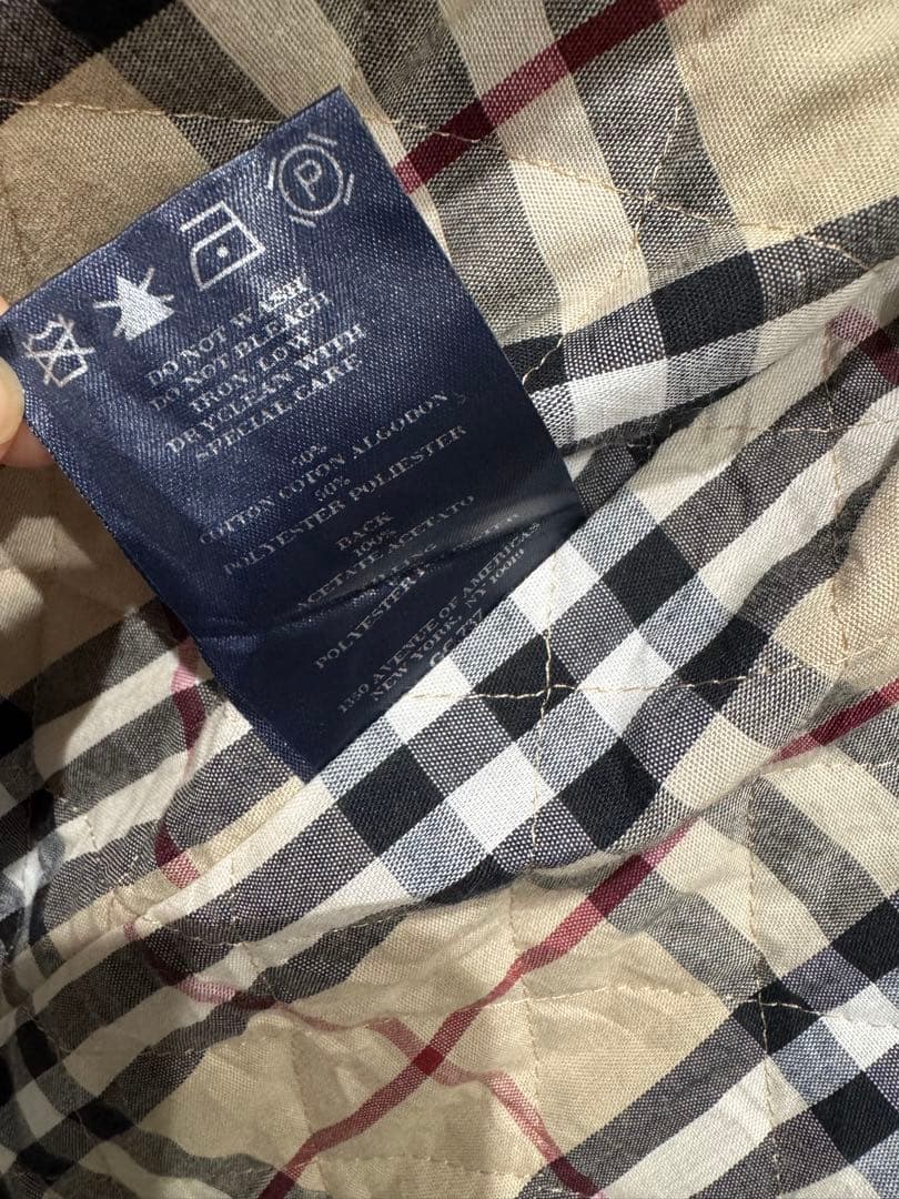 【Burberry London】ライナー付フーデッドコート レッド