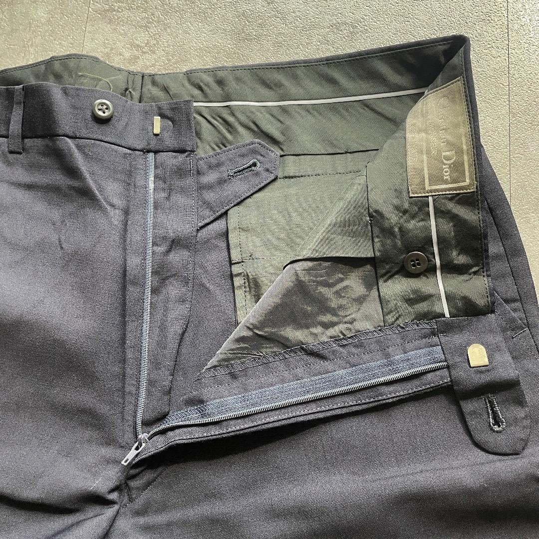 90s Dior モヘアレーヨン混 ブラックスラックス【W33】